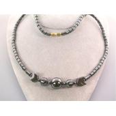 Large Round Beads Hematite Chain Choker Necklace